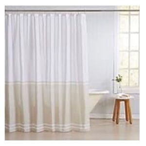 Great Bay Home Fabric Striped Shower Curtain 72” x 72” (NWOT)